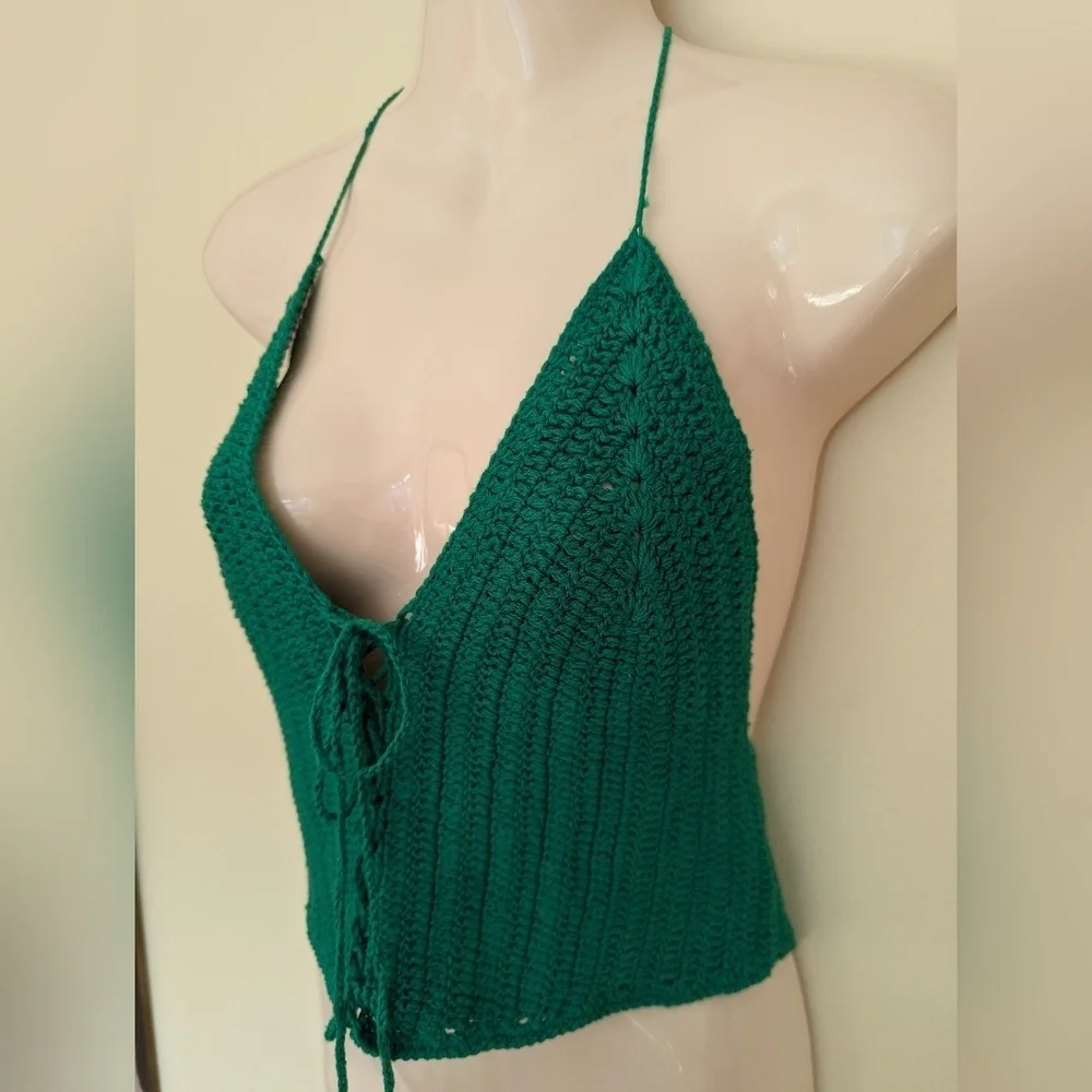 Bardot Green lia knit top medium - Picture 8 of 15